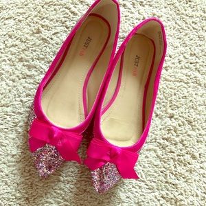 JustFab rainbow glitter flats